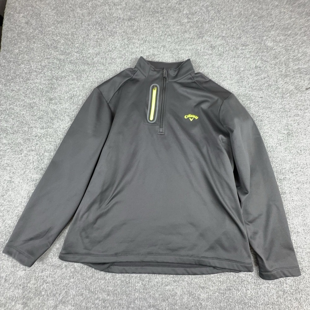 Callaway Pullover Mens XL Gray‎ 1/4 Zip Long Sleeve Golf Fleece Mock Neck